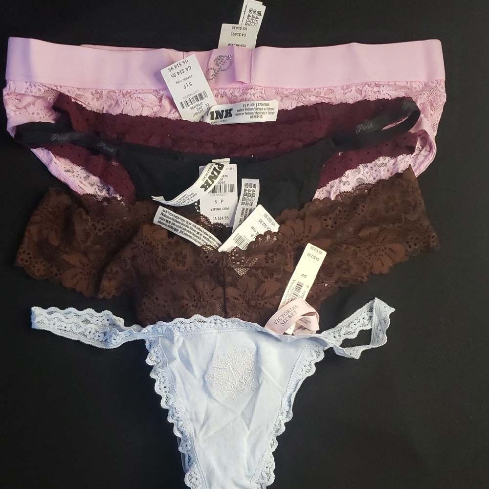 Women's Lace Panty Set - Black, Brown, Light Blue, Pink